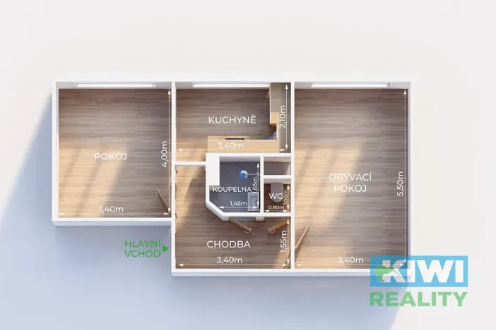 Pronájem bytu 2+1, Ostrava, Františka Hajdy, 50 m2