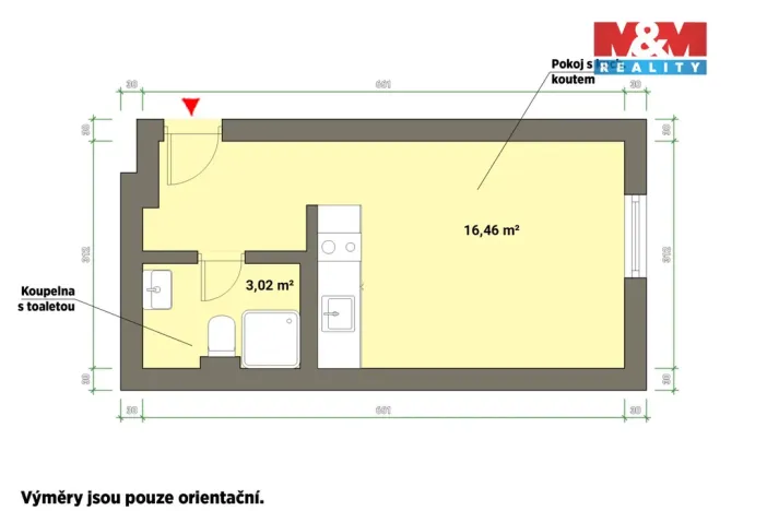 Pronájem bytu 1+kk, Mariánské Lázně, Hlavní třída, 20 m2