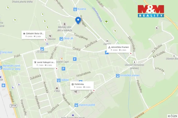 Pronájem bytu 2+kk, Mariánské Lázně - Úšovice, Palackého, 36 m2