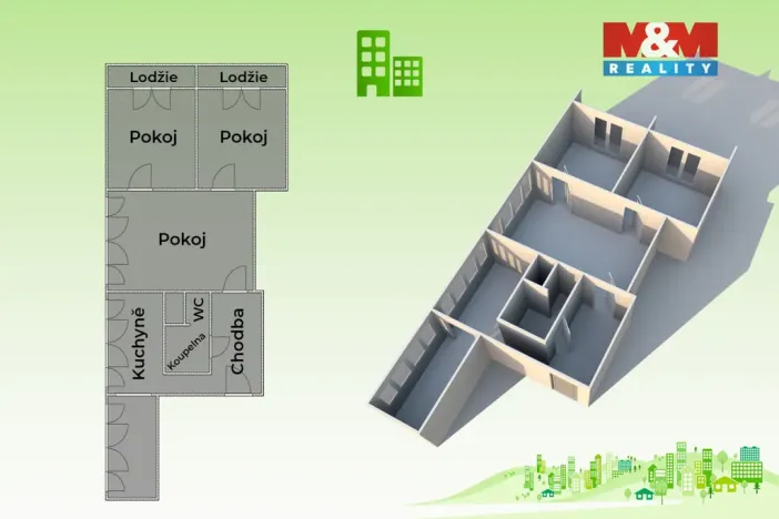Prodej bytu 4+kk, Ostrava - Poruba, Bulharská, 70 m2