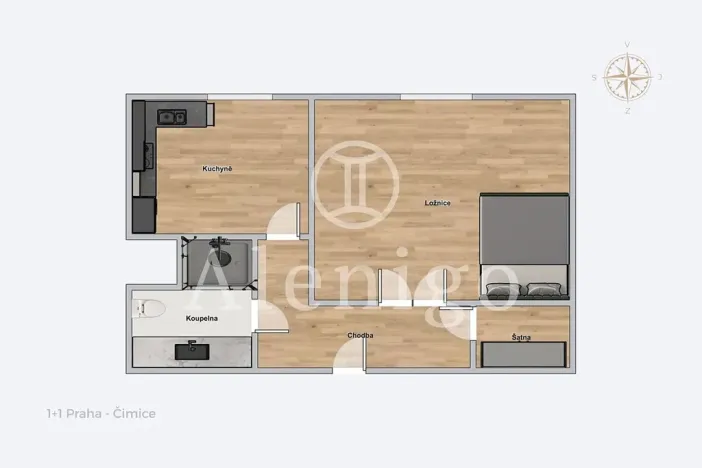 Prodej bytu 1+1, Praha - Čimice, Minická, 40 m2