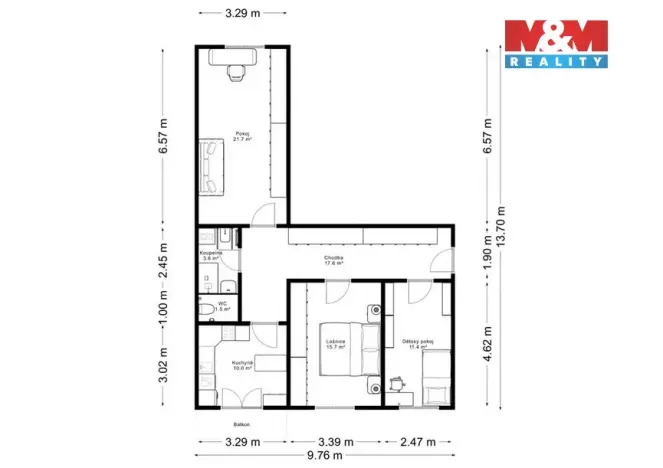 Prodej bytu 3+1, Olomouc, Mošnerova, 84 m2