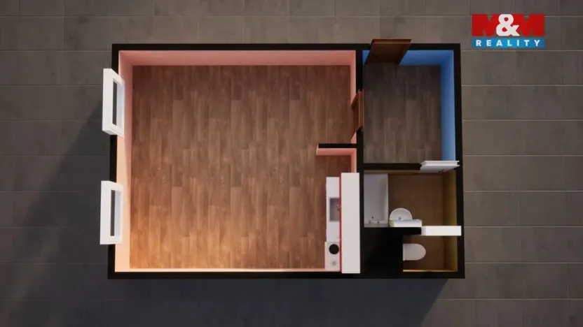 Prodej bytu 1+kk, Ústí nad Labem - Všebořice, Spartakiádní, 31 m2