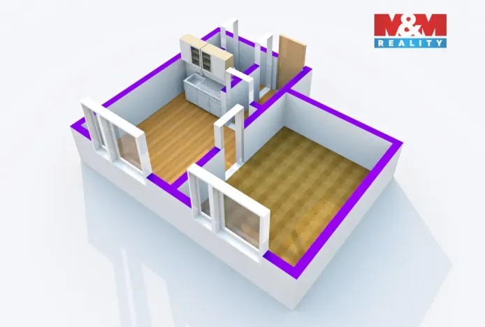 Prodej bytu 1+1, Bílina - Teplické Předměstí, Sídliště Za Chlumem, 35 m2