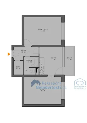 Prodej bytu 2+1, Teplice, Jaselská, 53 m2