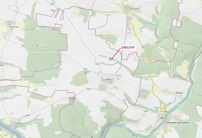 Dražba lesa, Hosty, 19 m2