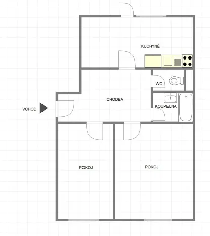 Prodej bytu 2+1, Uherský Brod, Bří Lužů, 72 m2