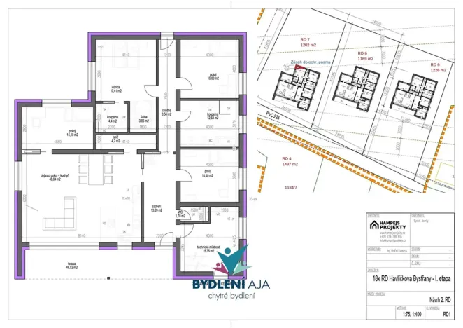 Prodej pozemku pro bydlení, Bystřany, Havlíčkova, 1203 m2
