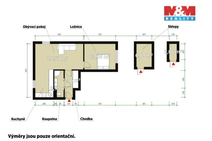 Prodej bytu 2+1, Horažďovice, Šumavská, 50 m2