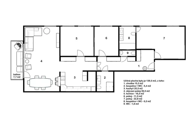 Prodej bytu 4+kk, Praha - Vokovice, Tibetská, 139 m2