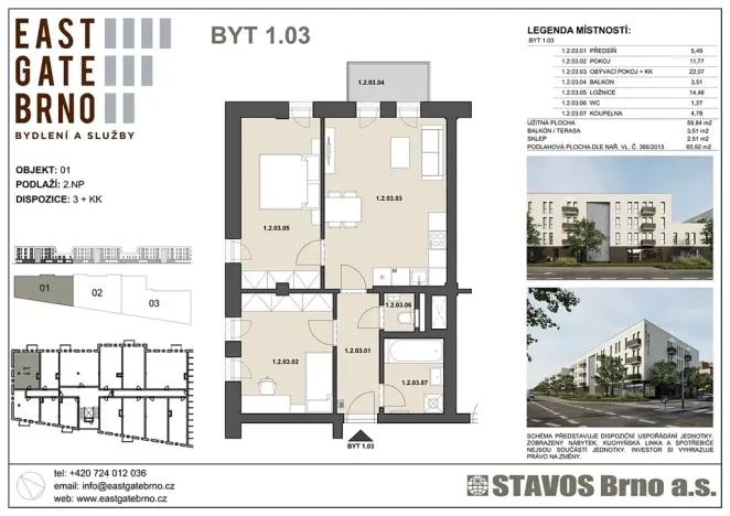 Prodej bytu 3+kk, Brno, Řípská, 60 m2