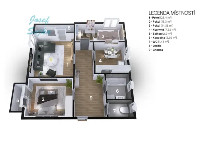 Prodej bytu 3+1, Bystřice nad Pernštejnem, Černý vršek, 72 m2