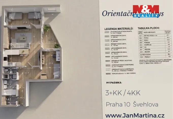 Prodej bytu 3+kk, Praha - Hostivař, Švehlova, 94 m2