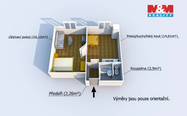 Prodej bytu 1+1, Františkovy Lázně, Husitská, 38 m2