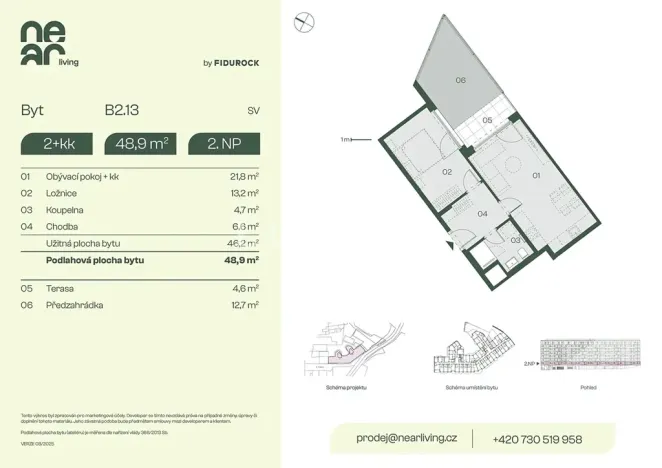 Prodej bytu 2+kk, Praha - Libeň, Na kopečku, 46 m2