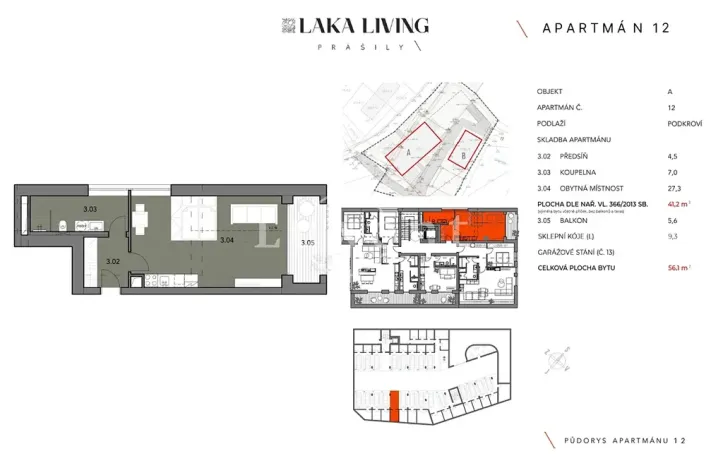 Prodej bytu 1+kk, Prášily, 56 m2