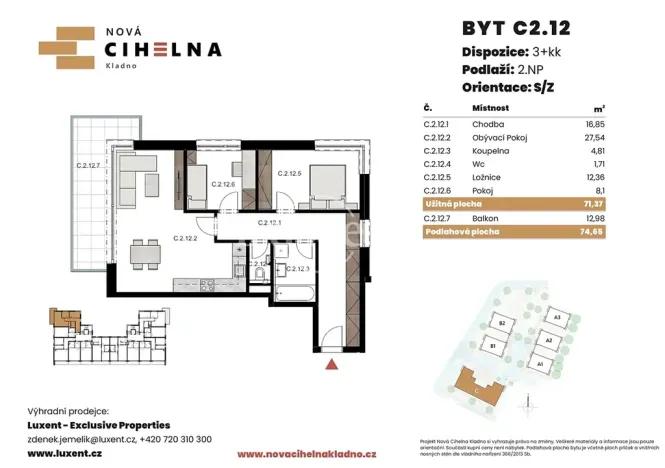 Prodej bytu 3+kk, Kladno, 71 m2