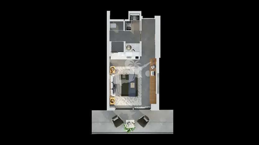 Prodej bytu 1+kk, Trikomo, Kypr, 37 m2