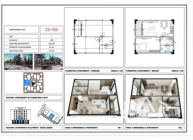 Prodej bytu 2+kk, Qerret, Albánie, 71 m2