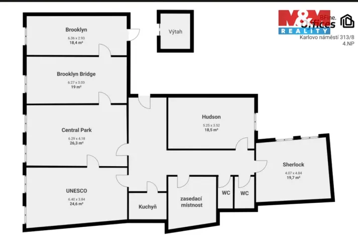 Pronájem obchodního prostoru, Praha - Nové Město, Karlovo náměstí, 18 m2