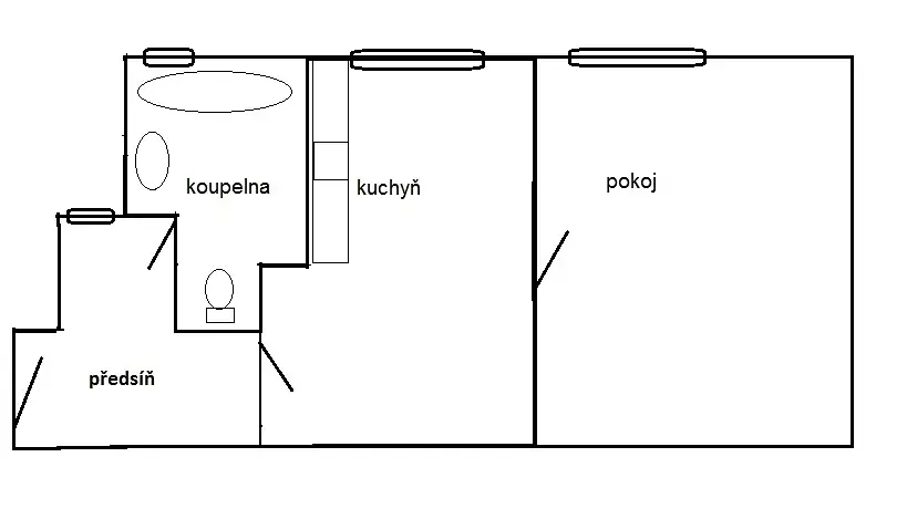 Pronájem bytu 1+1, Teplice, U Vlastního krbu, 45 m2