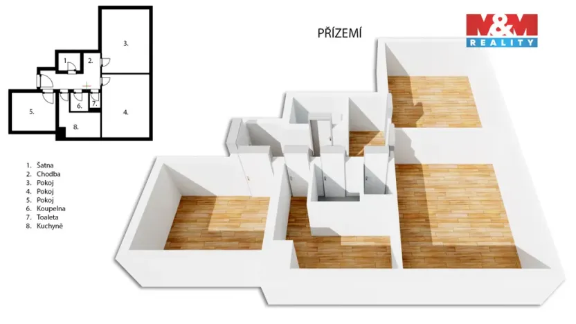Prodej bytu 3+1, Kutná Hora - Šipší, 17. listopadu, 71 m2