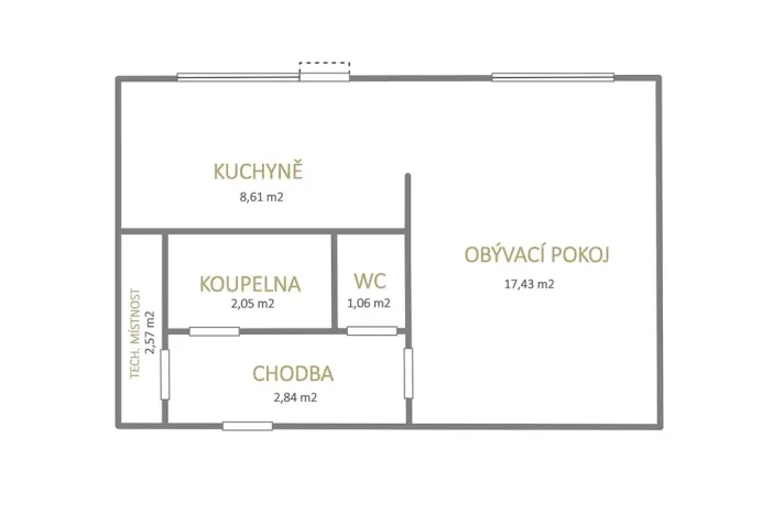 Pronájem bytu 1+1, Most, Jaroslava Vrchlického, 34 m2