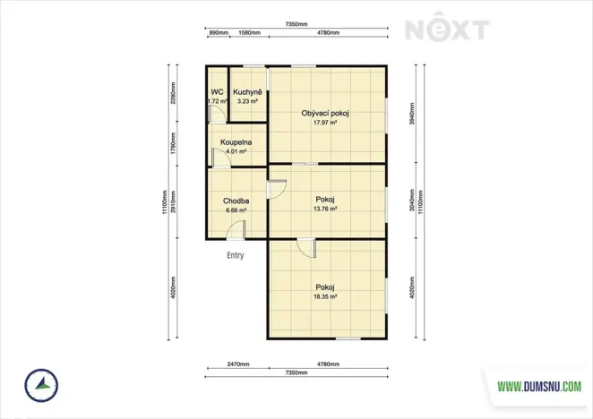 Prodej bytu 3+kk, Nový Malín, 65 m2