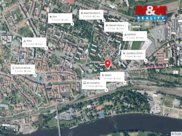 Pronájem bytu 3+kk, Litoměřice - Předměstí, Hrubínova, 72 m2