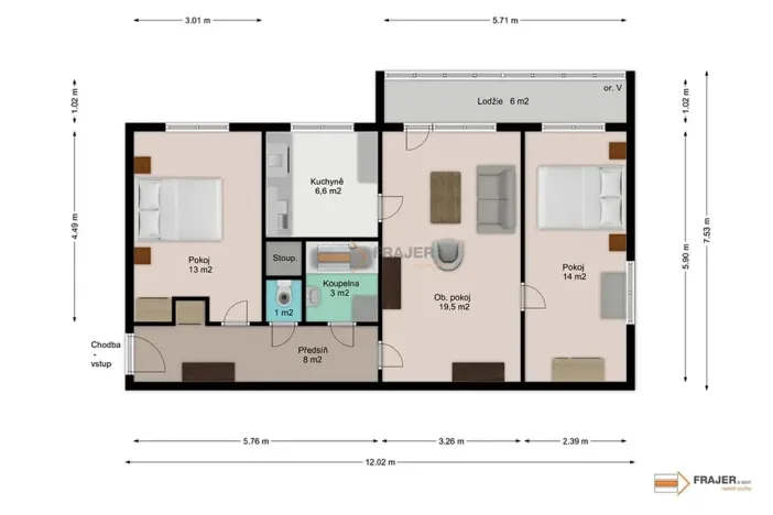 Pronájem bytu 3+1, Praha - Motol, Hennerova, 75 m2
