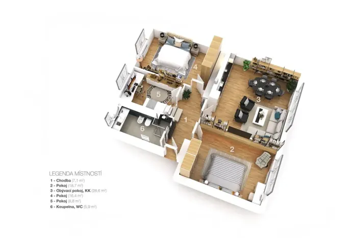 Prodej bytu 4+kk, Praha - Hodkovičky, Stavbařů, 85 m2