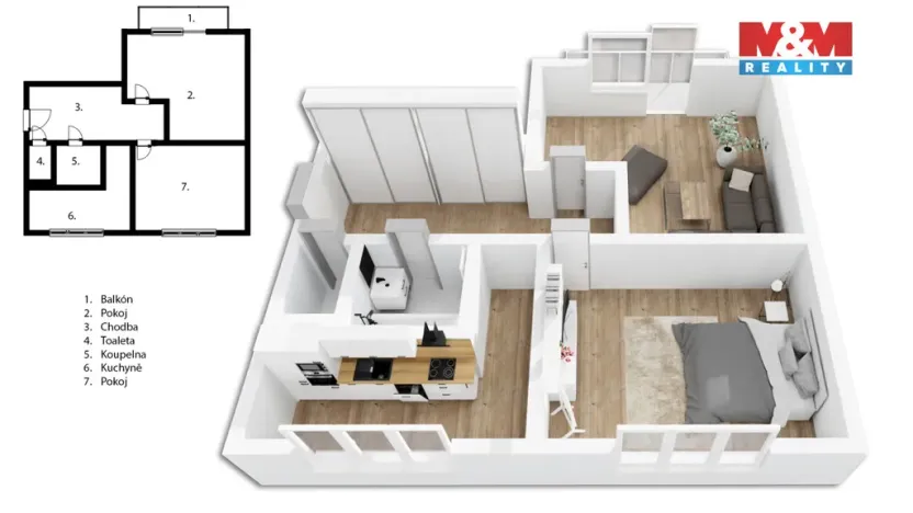 Prodej bytu 2+1, Jihlava, U Pivovaru, 54 m2