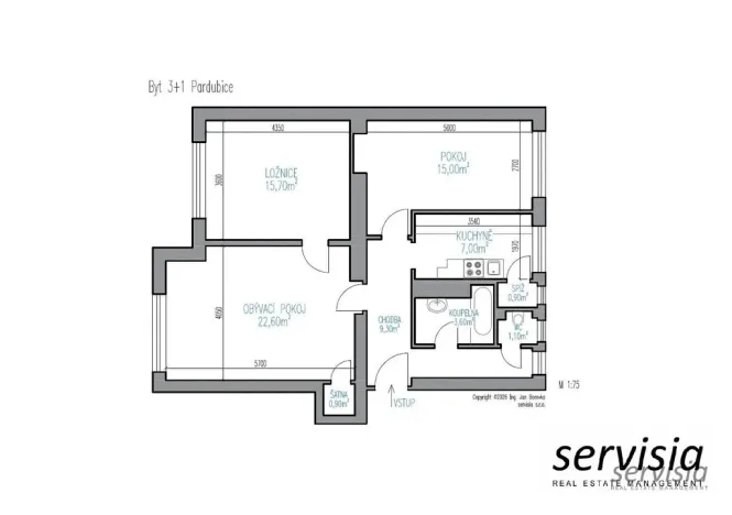 Prodej bytu 3+1, Pardubice - Zelené Předměstí, Sladkovského, 77 m2
