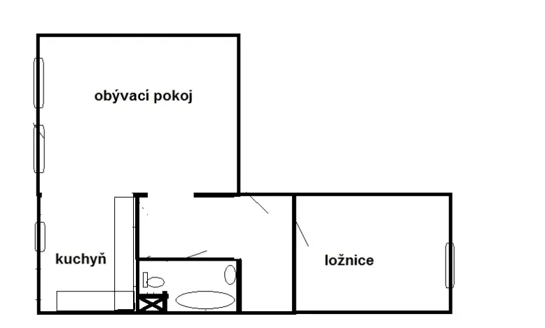 Pronájem bytu 2+kk, Teplice, Josefa Suka, 58 m2