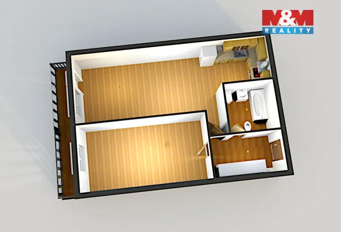 Pronájem bytu 2+kk, Praha - Letňany, Miroslava Hajna, 63 m2