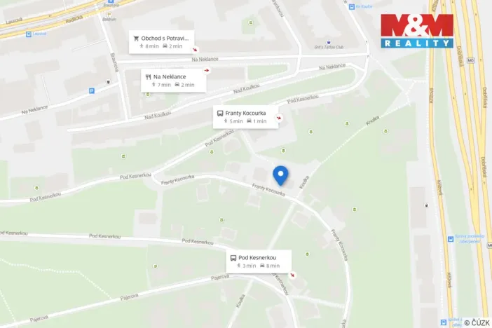 Pronájem bytu 2+1, Praha - Smíchov, Franty Kocourka, 55 m2