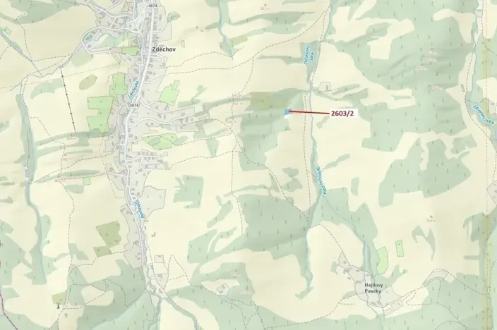 Dražba lesa, Zděchov, 1036 m2