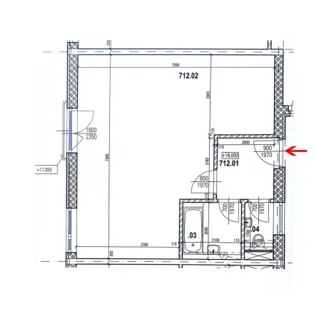 Pronájem bytu 1+kk, Praha - Kamýk, Novodvorská, 49 m2
