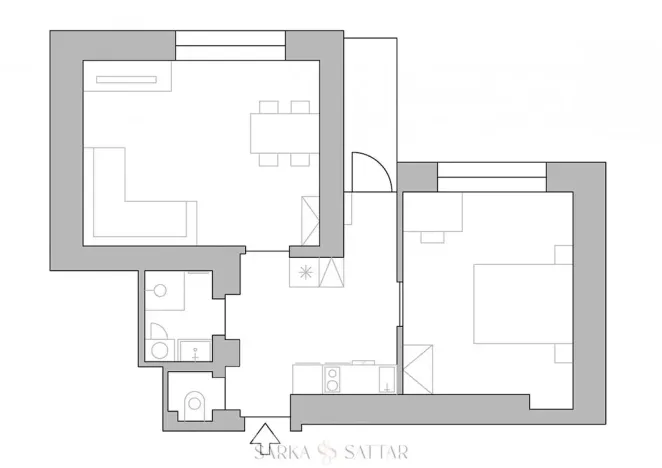 Pronájem bytu 2+kk, Praha - Podolí, Jeremenkova, 49 m2