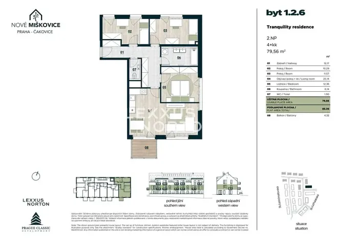 Prodej bytu 4+kk, Praha - Miškovice, Polabská, 80 m2