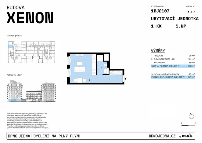 Prodej bytu 1+kk, Brno, Plynárenská, 26 m2
