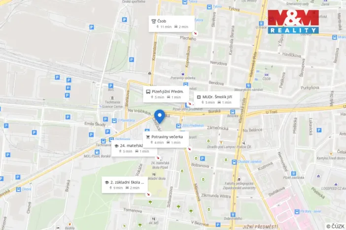 Pronájem bytu 2+kk, Plzeň - Jižní Předměstí, Chelčického, 59 m2