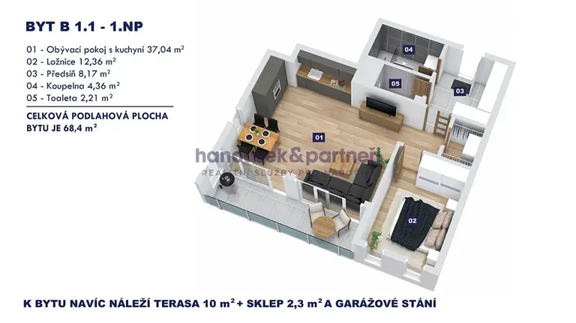 Prodej bytu 2+kk, Vrchlabí, Pražská, 68 m2