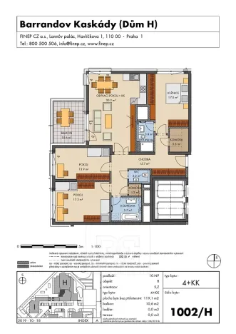 Prodej bytu 4+kk, Praha - Hlubočepy, náměstí Olgy Scheinpflugové, 119 m2