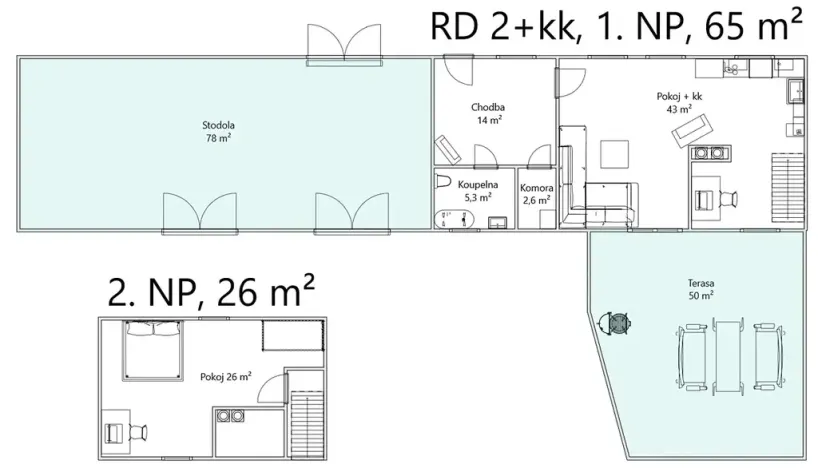 Prodej rodinného domu, Bouzov, 91 m2