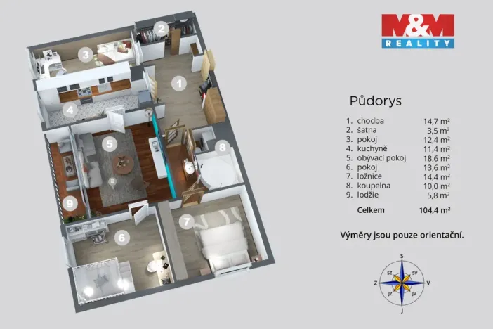 Prodej bytu 4+1, Chlumec, Vyklická, 98 m2