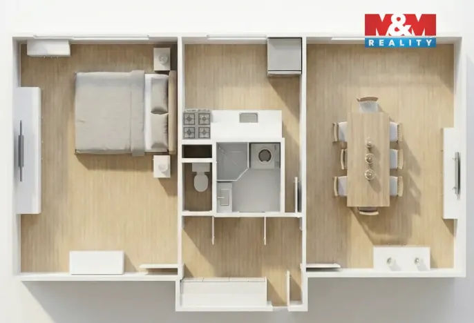 Pronájem bytu 2+1, Praha - Malešice, Počernická, 53 m2