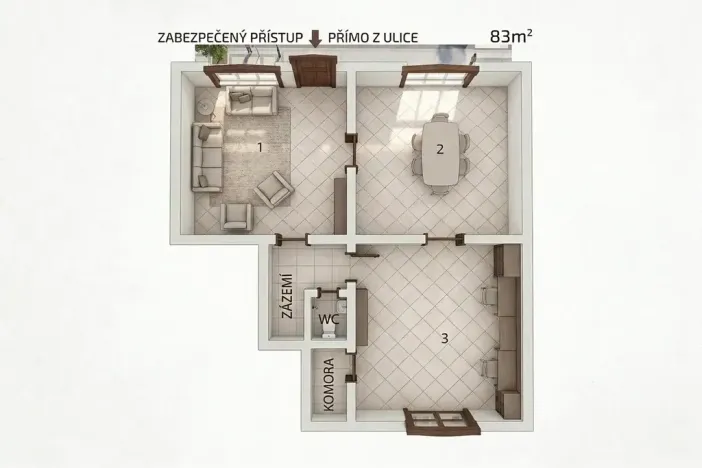 Pronájem kanceláře, Teplice, Štúrova, 83 m2