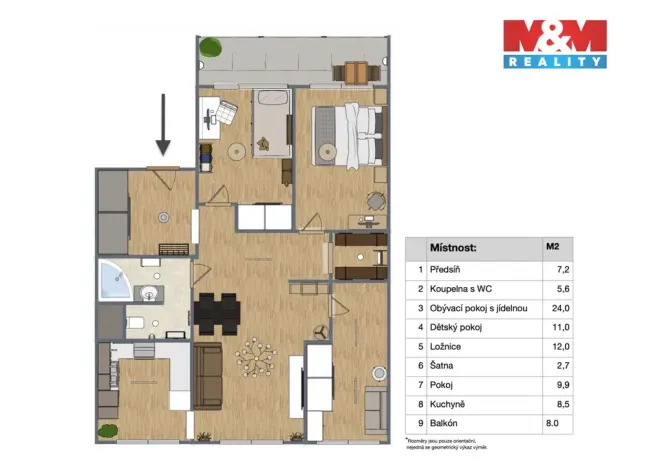 Prodej bytu 4+1, Most, Jana Kříže, 81 m2