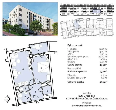Prodej bytu 2+kk, Hustopeče, Alejní, 57 m2